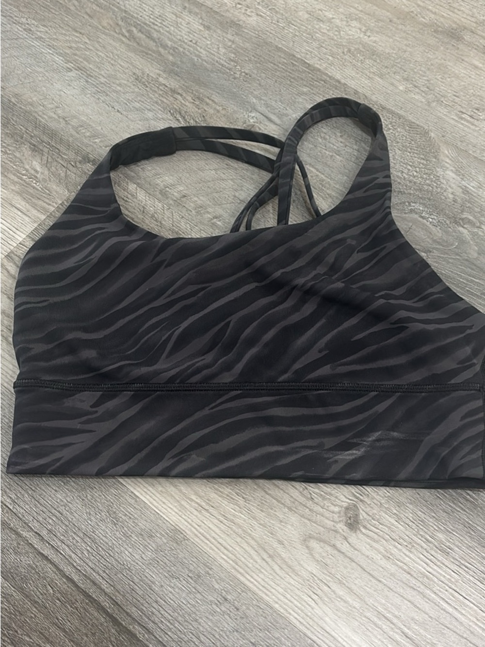 lululemon athletica Black Zebra-Print Strappy Sports Bra